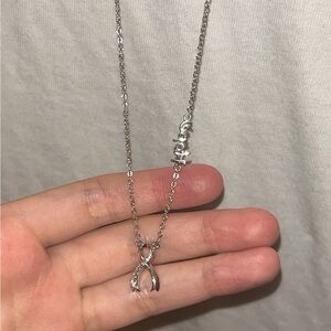 Elegant Silver cancer awareness Necklace